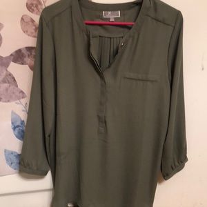 Olive long sleeve top